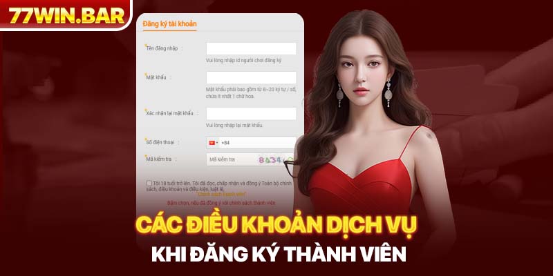 Các điều khoản dịch vụ khi đăng ký thành viên