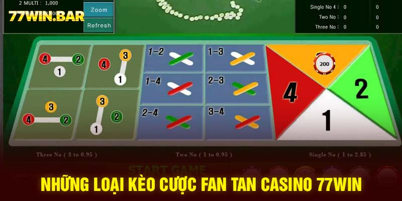 Những loại kèo cược Fan tan casino 77win